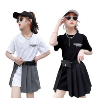 little girl clothes childrens summer exotic boutique design t shirt and skirts fashion two piece set 4 to 14 years kids outfit
