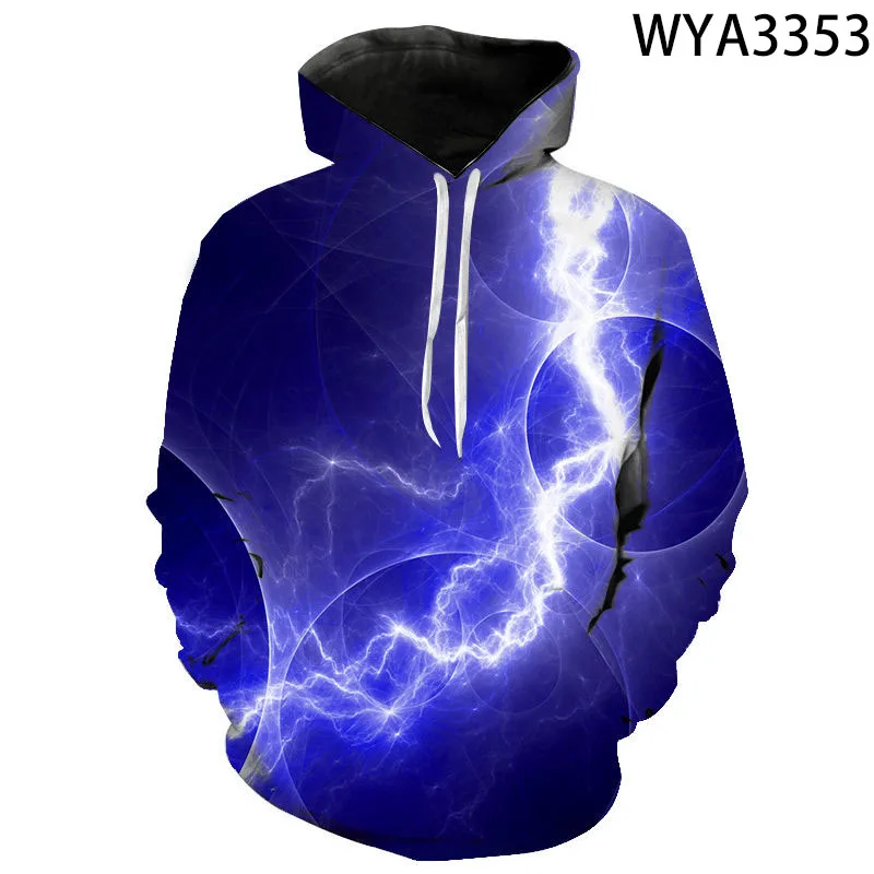 

2020 New Fashion Men Women Children Cool Sweatshirts Lightning Hoodies 3D Printed Streetwear Pullover Boy Girl Kids Jacket