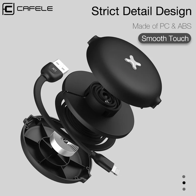 Выдвижной USB кабель CAFELE для IPhone быстрая зарядка типа C Huawei P30 iPhone X Xiaomi 9 Samsung S9