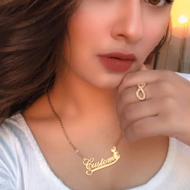 Ожерелье с именем на заказ в ассортименте стилей шрифтов выбор ожерелье