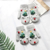 cartoon cute adult child kids winter knitted gloves santa elk warm mittens outdoor gloves