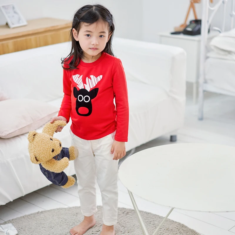 Рождественские костюмы Pettigirl для девочек красная рубашка + белые брюки осенний