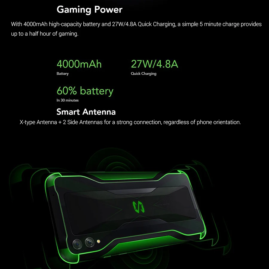 Игровой Смартфон Xiaomi Black Shark 2 глобальная версия 128 Гб ПЗУ 6 ГБ ОЗУ Snapdragon 855 экран 39