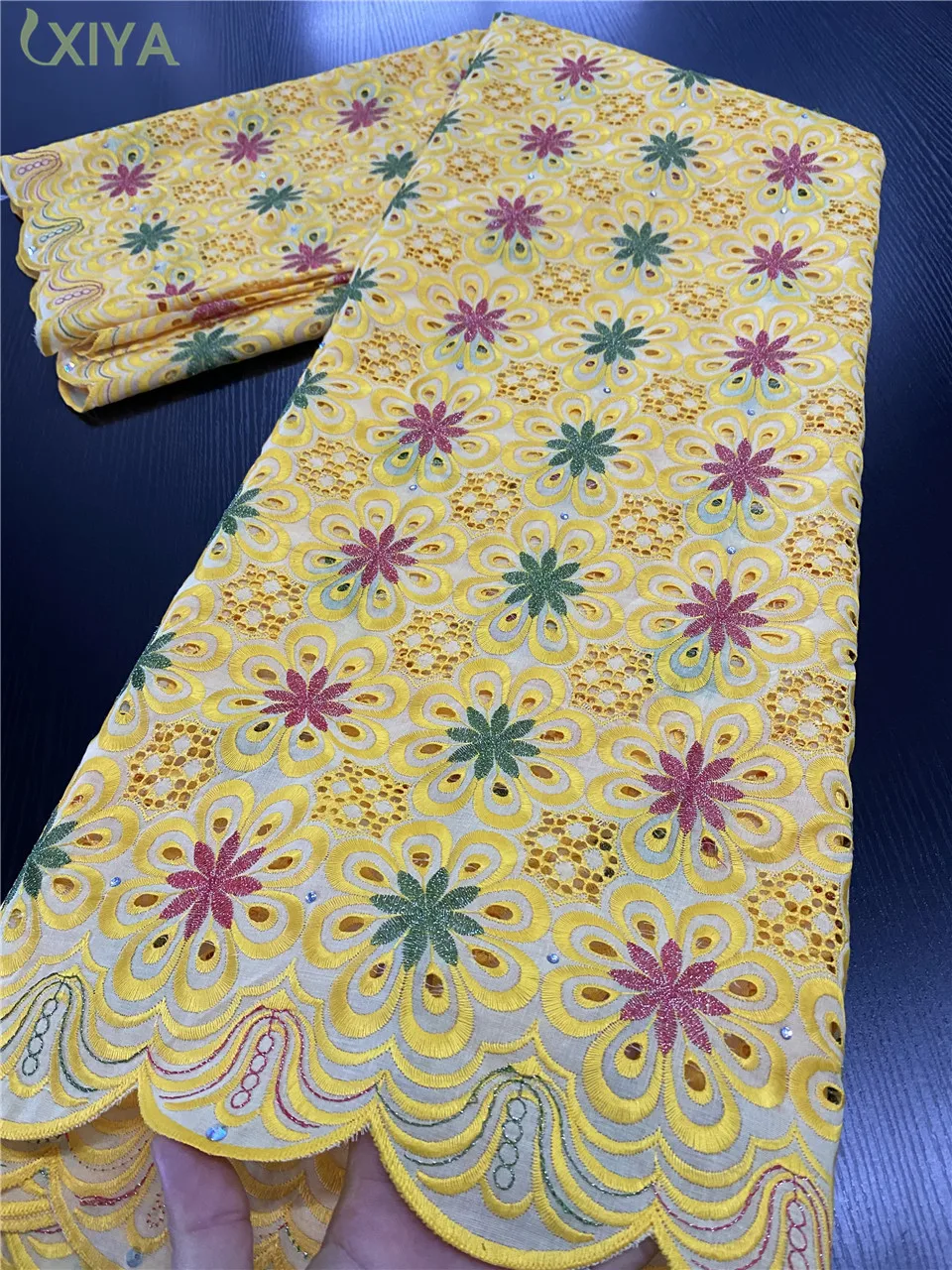 

Royal Blue Swiss Volie Lace in Switzerland High Quality African Dry Lace Fabric Nigerian Cotton Lace Fabrics for Sewing APW2940B