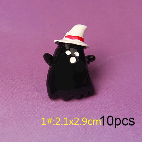 Black A Happy monkey 10 шт. Slime прелести поставки новые милые добавки DIY Набор Декор наполнитель для пушистой прозрачной хрустящей слизи для Хэллоуина - Цвет: Black A