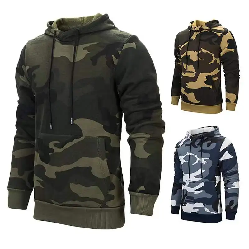 

Camouflage Hoodies Men's Fashion Sweatshirt Male Camo Hooded Hip Autumn Winter Military Hoodie Men's Fleece Coats US/EUR Size
