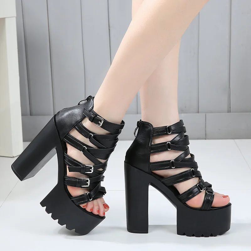 CEVABULE/2021 г. Летняя женская обувь босоножки на высоком квадратном каблуке 14 см