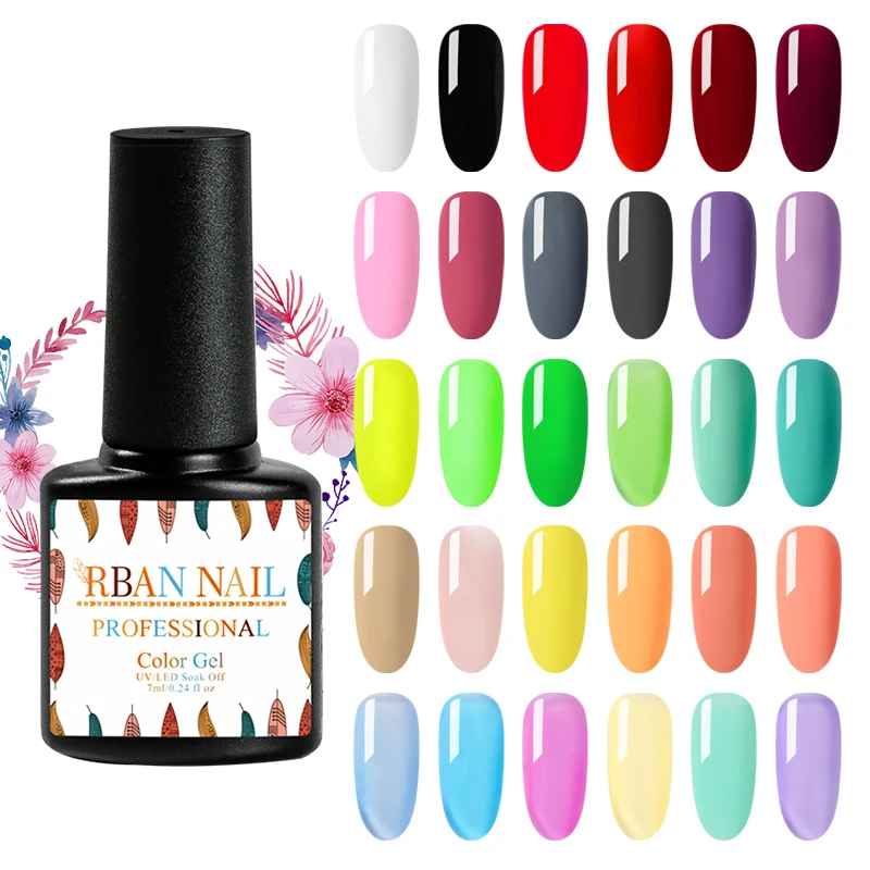 RBAN лак для ногтей 7 мл Гель чистые цвета долговечный Гибридный гвоздь DIY дизайн УФ