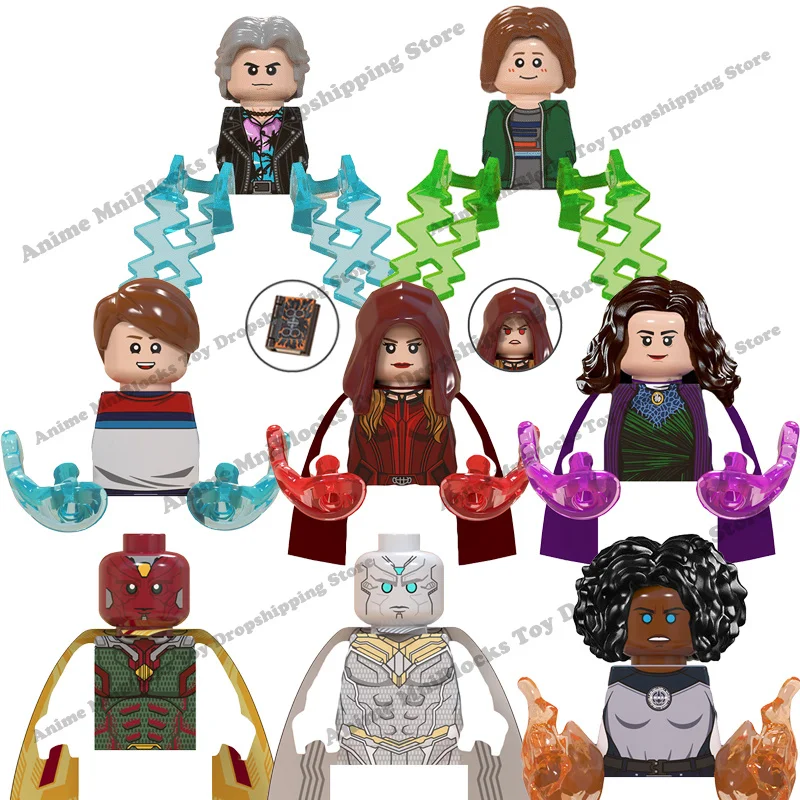 

WM6115 Marvel Wanda Vision movie anime Bricks Mini Action toy Figures Assemble building blocks toys dolls for kids birthday gift