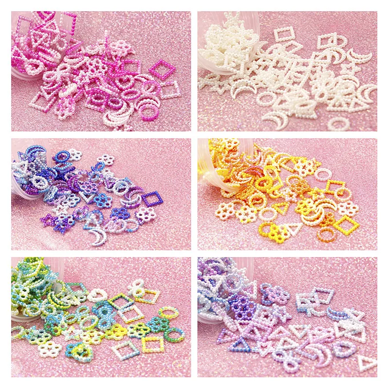 

1 коробка ABS жемчуг красочные сердца Луна цветы бусины наполнитель для Diy эпоксидная смола, форма аксессуары для наполнения