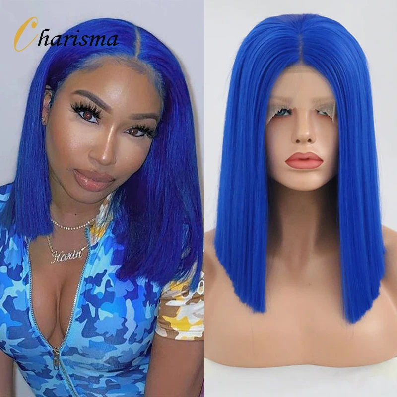Харизма синтетический парик фронта шнурка Короткие парики боб для женщин