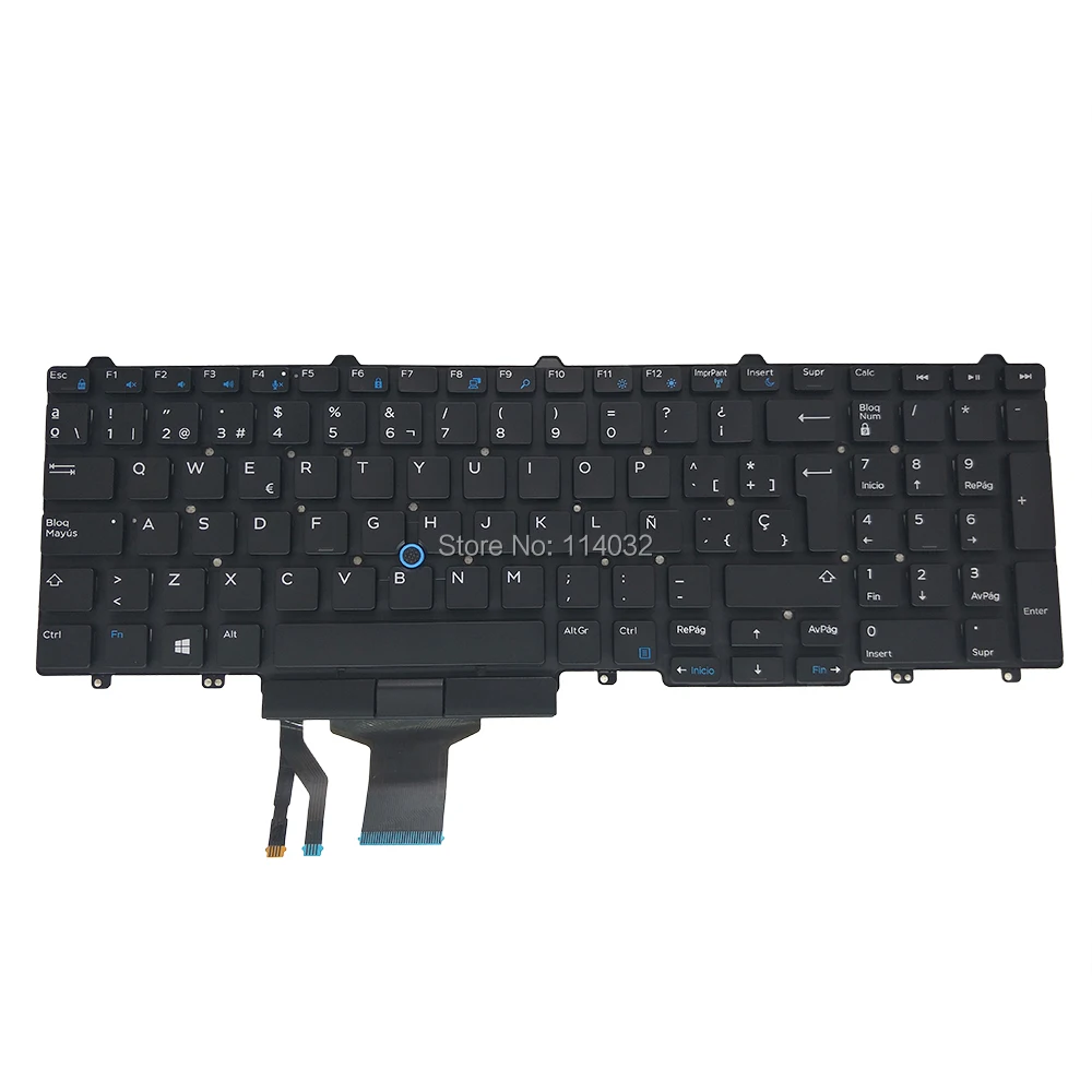 Клавиатура с испанской раскладкой для ноутбука Dell Precision 3510 7510 7710 7720 7520 3520 P53F Track point