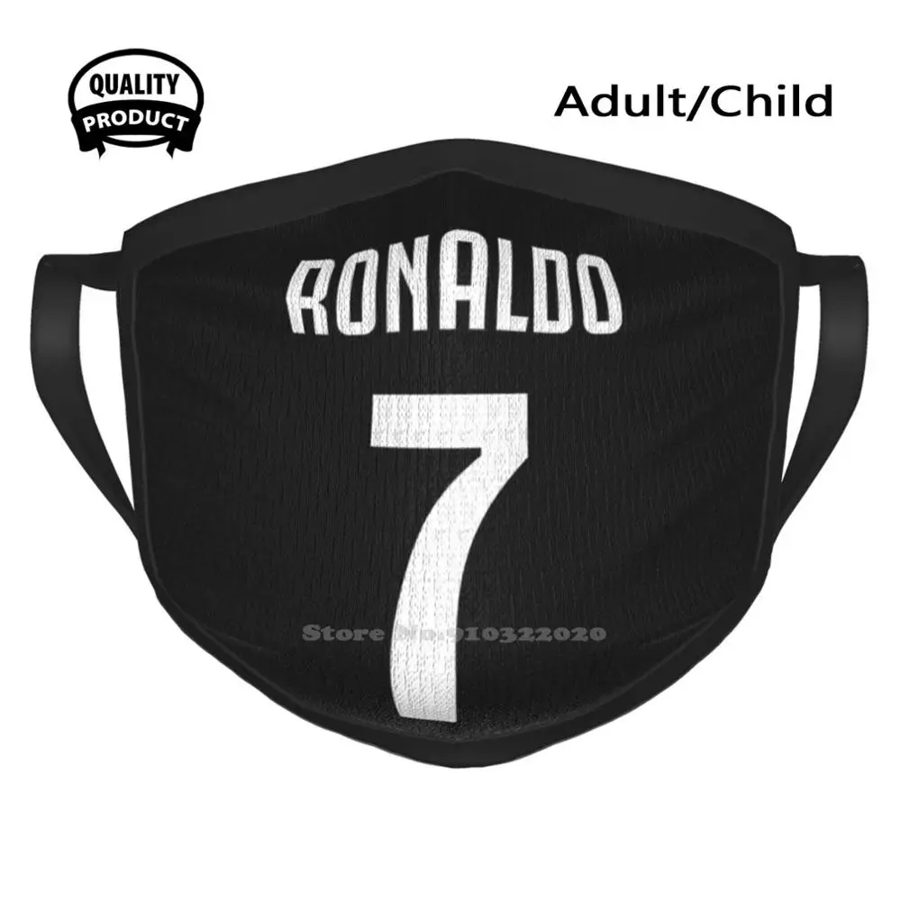 

Ronaldo Juve 7 Cotton Breathable Face Mouth Mask Cristiano Ronaldo 7 Cr7 Juve Portugal Football Soccer Cristiano Ronaldo Madrid