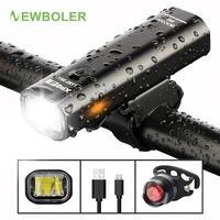newboler 400lm bike front light set anti glare usb rechargeable mtb bicycle light with taillight 3 mode led cycling headlight
