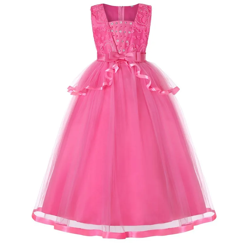 

4-13T Lace Flower Girl Dress Children Kid Beautiful Wedding Party Dress Formal Party Pageant Long Princess Birthday Ball Gown