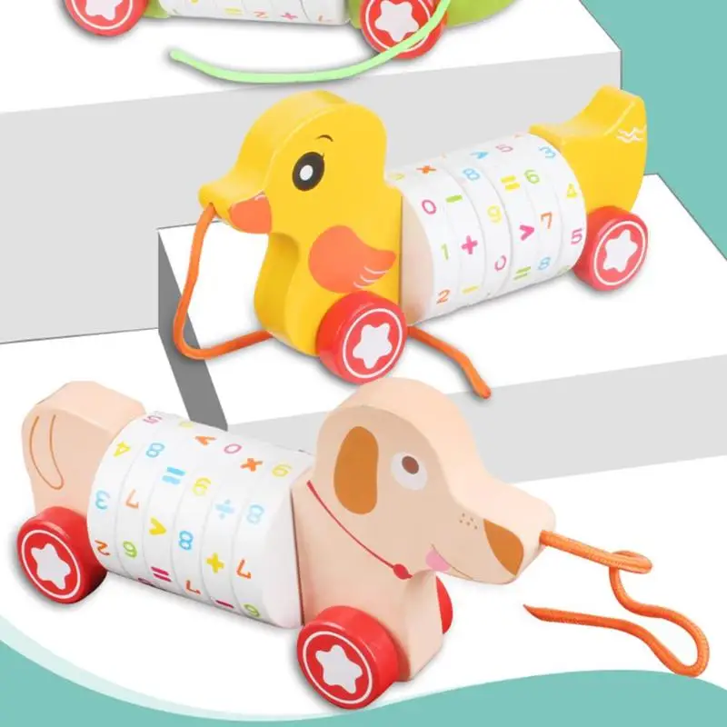 Wooden Kid Hand Car Baby Parent-child Animals Colors Educational Puzzle Game Toy Smooth Round and without Burrs Safety | Игрушки и хобби