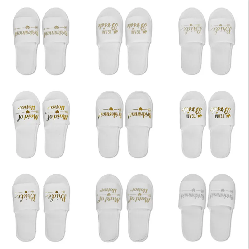 Одноразовые мягкие тапочки с золотыми буквами для вечеринки|Украшения своими