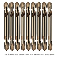 10 pcs double head spiral torsion twist drills set for stainless steel metal alloy copper woodworking hole cutter punch tools