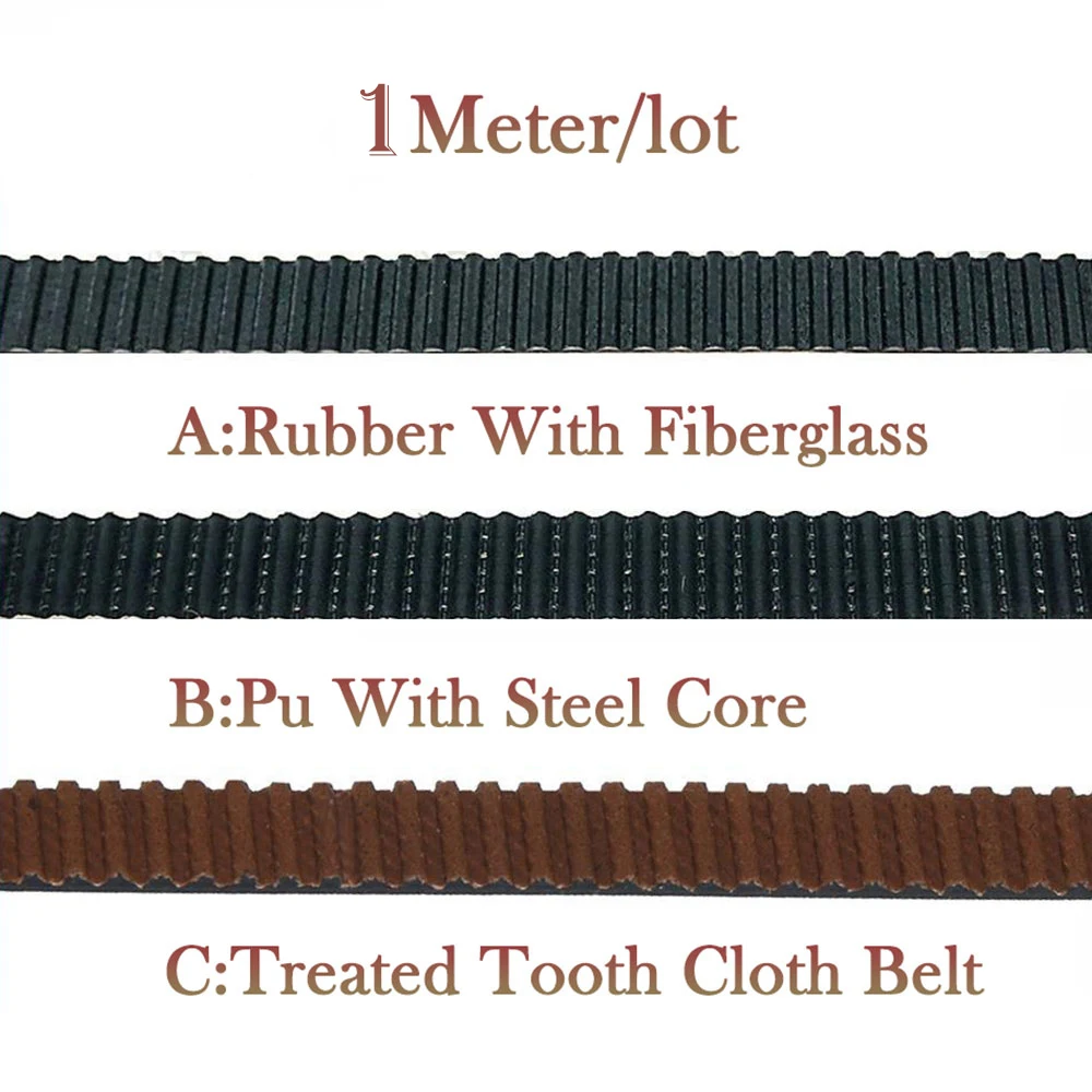 

1M 2GT open timing Belt 6mm PU with Steel Core Rubber fiberglass timing belt GT2 6mm Belt Black Color for Ender 3