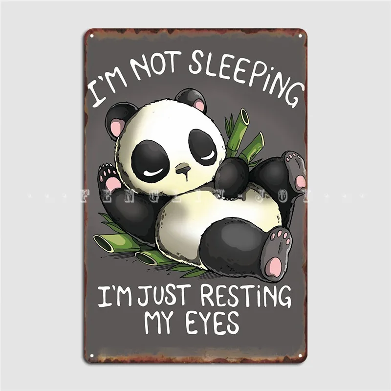 

Resting Panda Metal Plaque Poster Wall Pub Bar Cave Custom Plates Tin Sign Poster