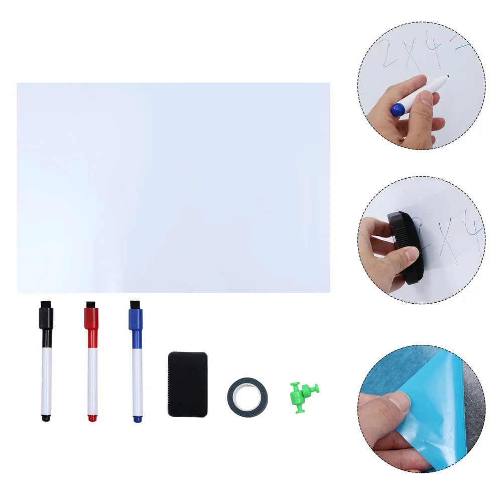

1 Set Magnetic Whiteboard Sheet Flexible Refrigerator Magnet Whiteboard Notepad