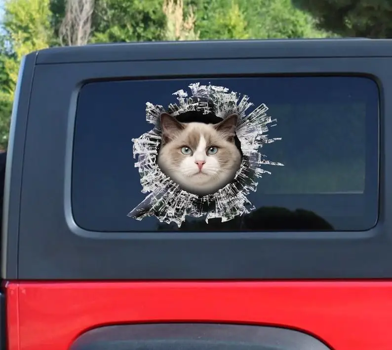 

Коллекция 2021 года, оконная наклейка Ragdoll в виде кошки, оконная наклейка в виде кошки Ragdoll, оконная наклейка в виде кошки