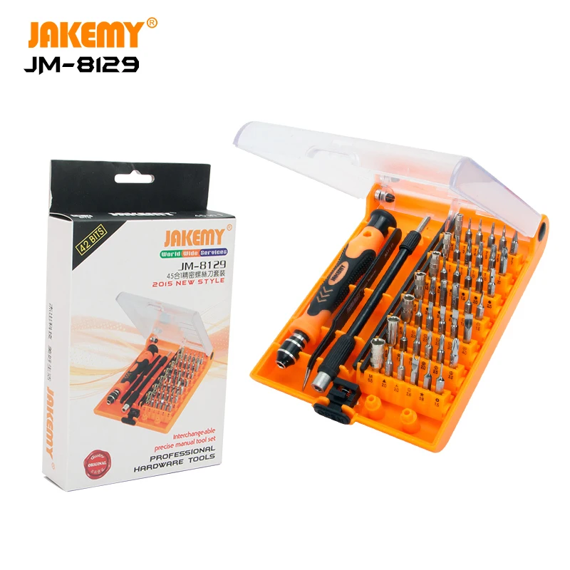 

JAKEMY 45 IN 1 JM-8129 Factory Supplier Wholesale High Quality DIY Hand Tool Screwdriver Set for Home Items Laptop Cellphone