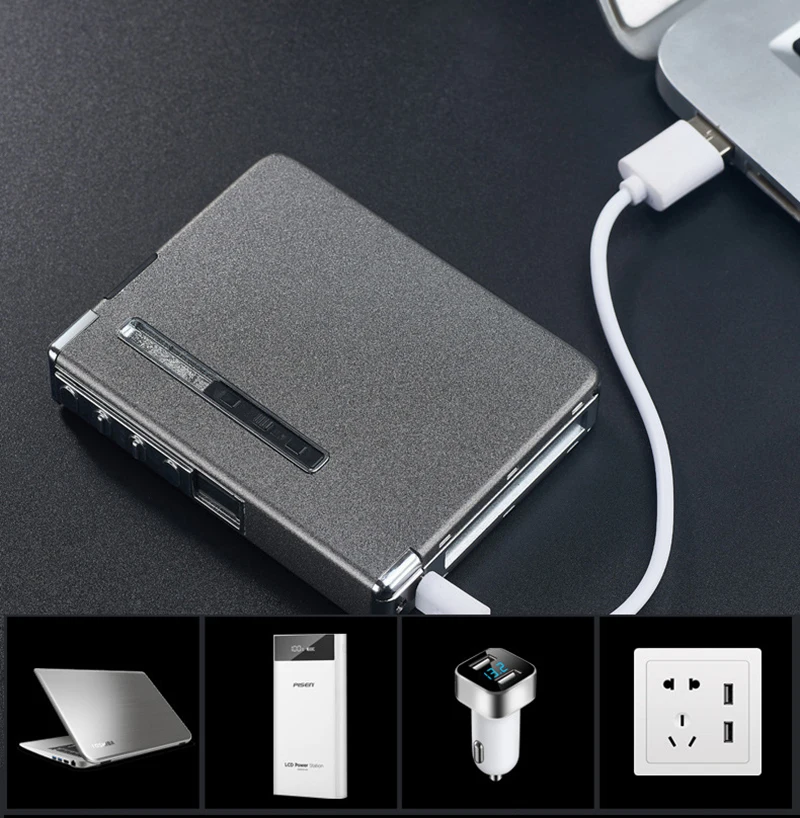 Алюминиевый сплав автоматический USB электронный сигаретный чехол
