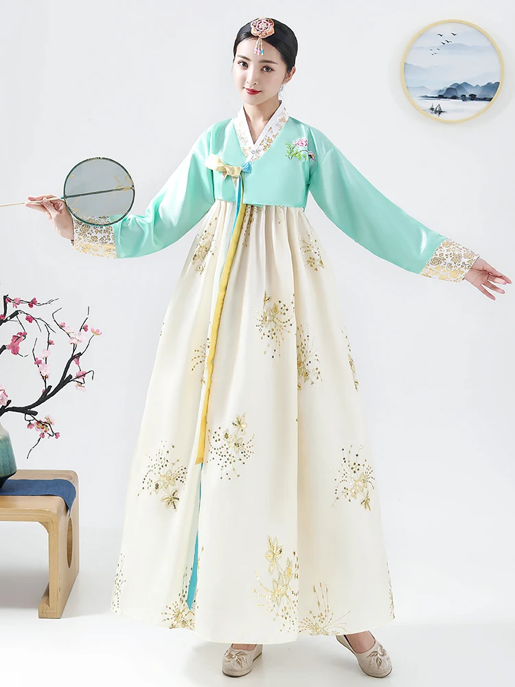 

Women's Sequined Hanbok Dresses Korean Palace Hanbok National Traditional Dance Performance Cosplay Costumes