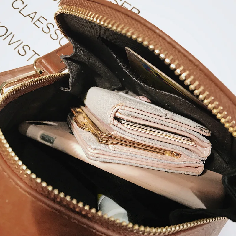 Женская винтажная Сумка тоут из искусственной кожи маленькая круглая матовая