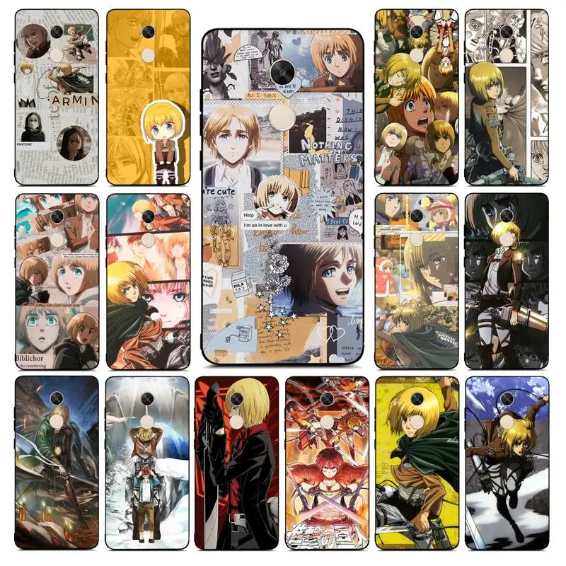 

FHNBLJ Armin Arlert Attack on Titan Phone Case for Redmi Note 8 7 9 4 6 pro max T X 5A 3 10 lite pro