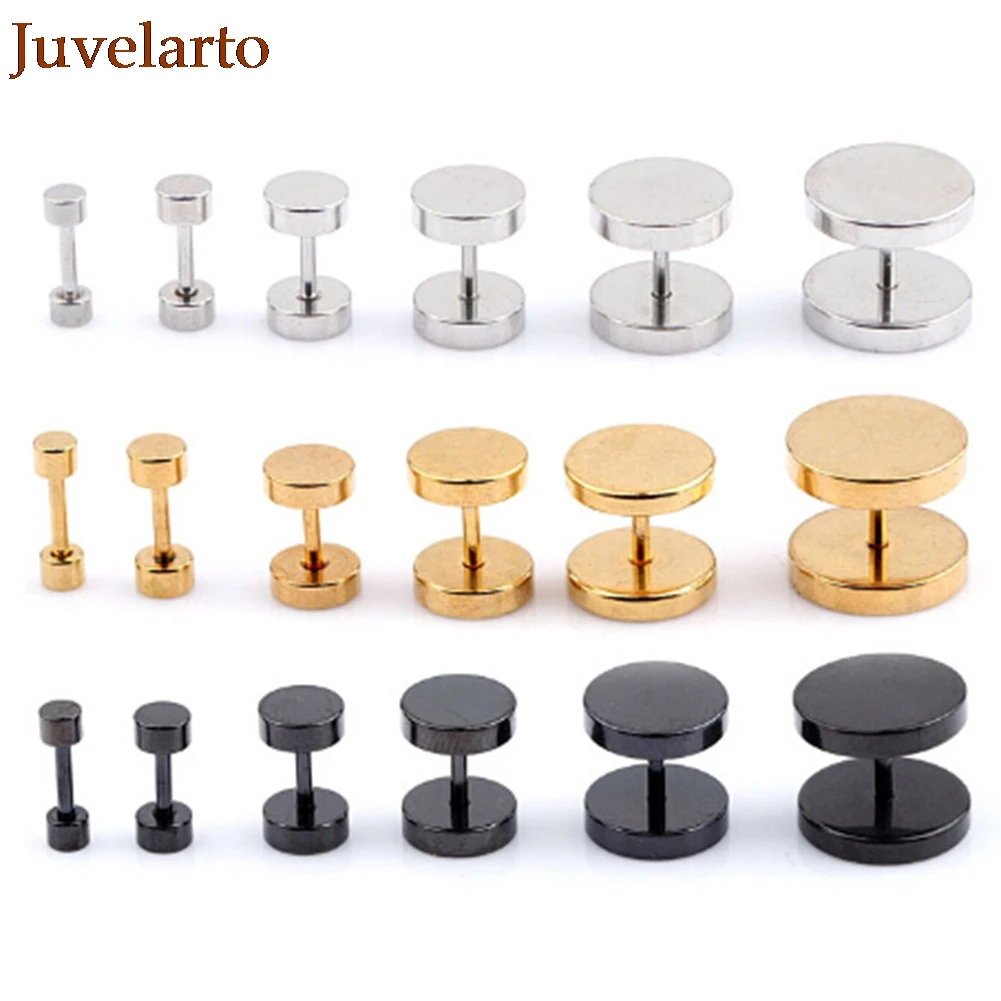 1 шт. модные панковские серьги двусторонние круглые гвоздики с болтом мужские