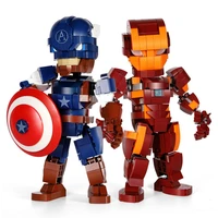 disney marvel super heroes avengers ironman figures bricks captain america image building block assemble toy for boys gifts