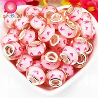 20pcs colorful love heart round shape large hole spacer beads charm resin murano fit pandora bracelet for diy make jewelry women