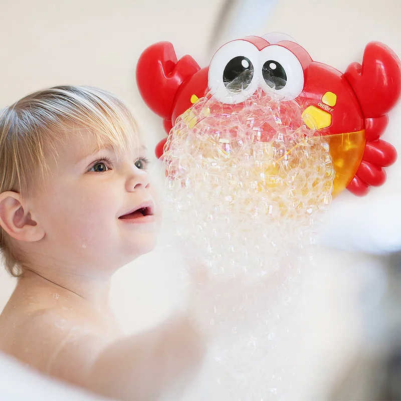 

Baby Bath Toy Bubble Maker Swimming Bathtub Soap Machine Toy Outdoor Blowing Bubble Frog&Crabs for Children With Music Water Toy