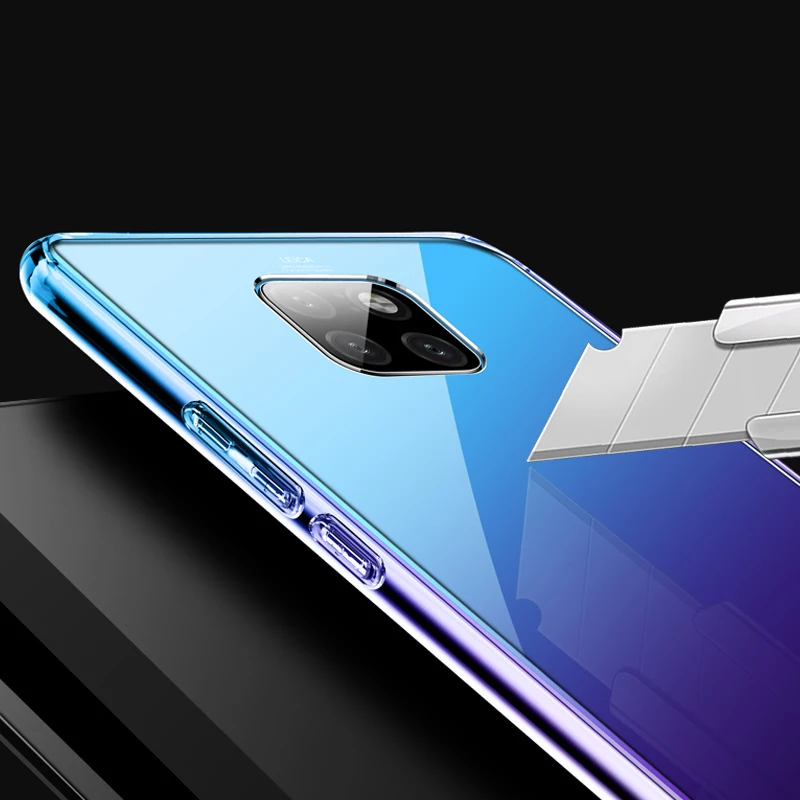 Мягкие ТПУ чехлы для телефонов Huawei Mate 20/20 Pro/Mate20 Lite задняя крышка прозрачный