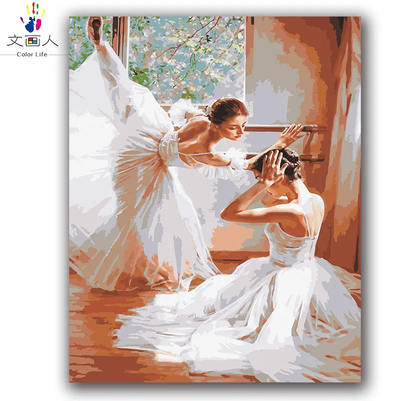 Раскрашивание по номерам русская балерина двойное балетное танцевальное белое