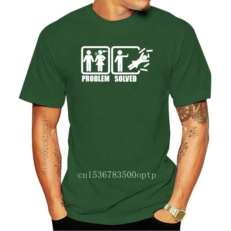 

New Problem Solved T shirt Funny Stick Figure single life divorce humor Joke