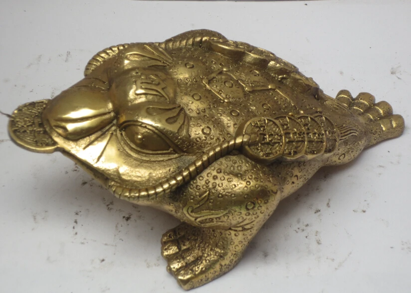 Декоративная китайская латунная резная статуя лягушки из фэн шуй|Статуи и