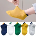 Новые детские хлопковые носки 10 шт.5 пар, детские дышащие спортивные носки для мальчиков и девочек