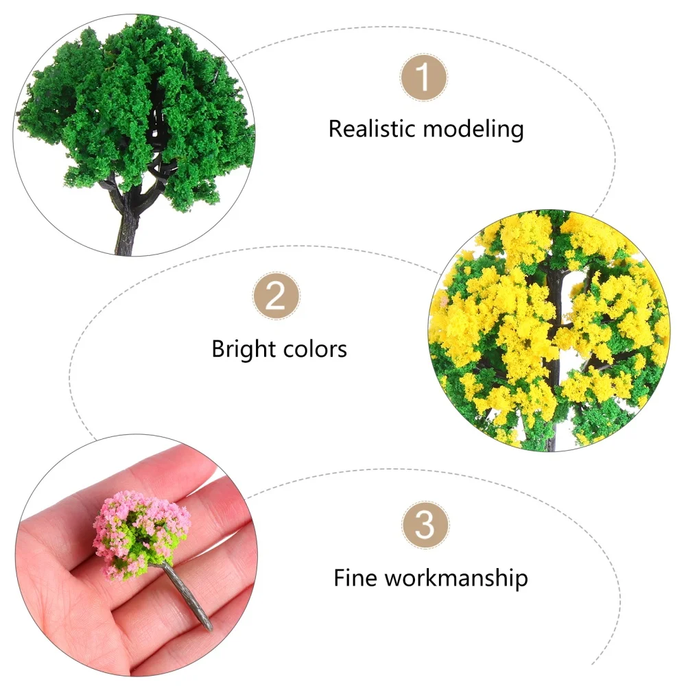 

55pcs Mixed Model Trees Miniature Trees for Woodland Scenery DIY Crafts Project