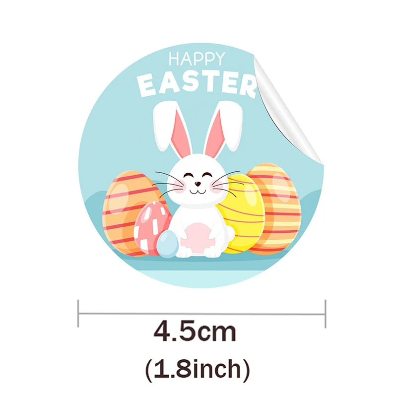 

24/48pcs Happy Easter Self Adhesive Paper Sticker Cake Baking Sticker Labels Easter Party Gift Bag Box Envelope Seal Decoration