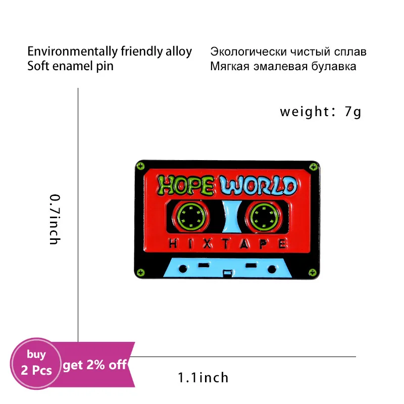 Эмалированная булавка Hope World красная бейдж-лента брошь джинсовая одежда модная