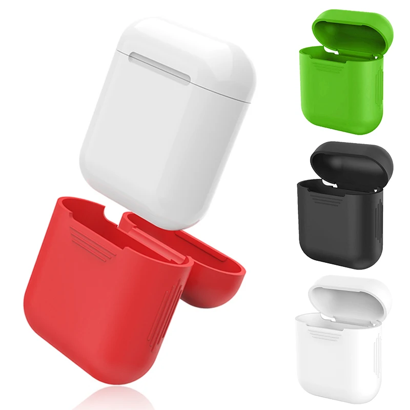 Чехол для беспроводных наушников Apple Airpods силиконовый защитный чехол с зарядкой и