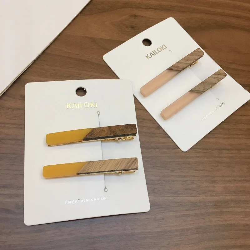 2 шт./компл. DIY Деревянные заколки для волос простой зажим инструменты укладки