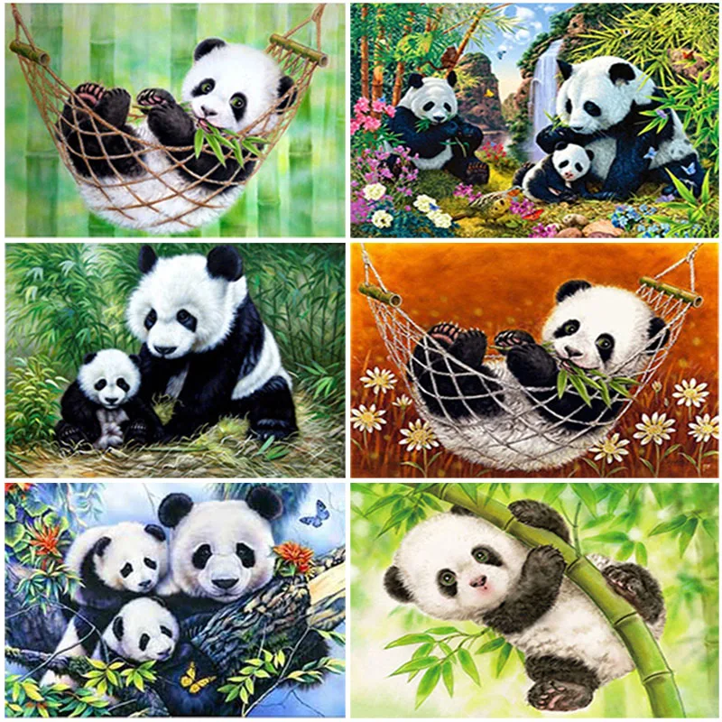 

DIY Panda 5D Diamond Painting Full Square Drill Resin Cartoon Animal Diamond Embroidery Cross Stitch Kits Home Decor Wall Art