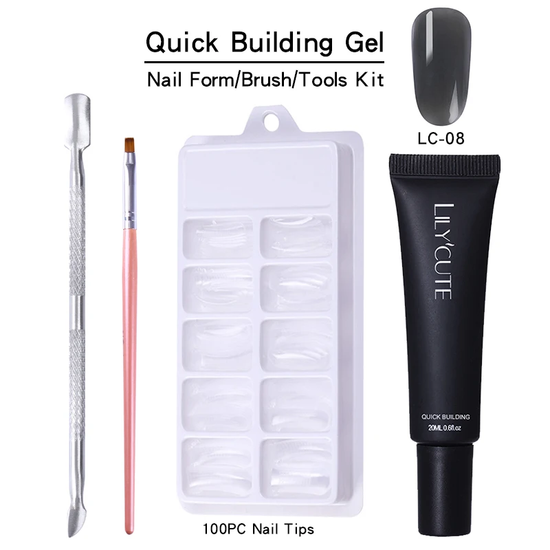 LILYCUTE 20 мл набор гелей для наращивания ногтей светодиодный прозрачный УФ гель лак