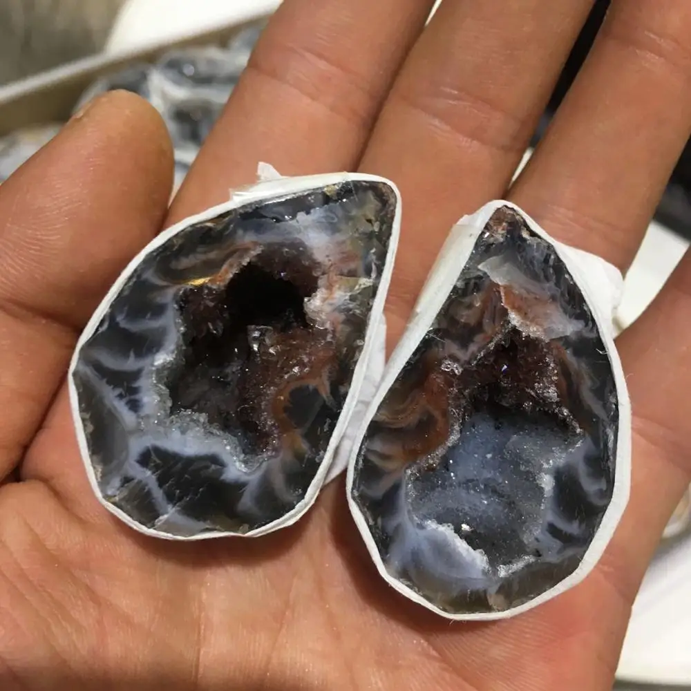 Natural rough Small Agate Quartz Geodes For Gifts 2pcs | Дом и сад