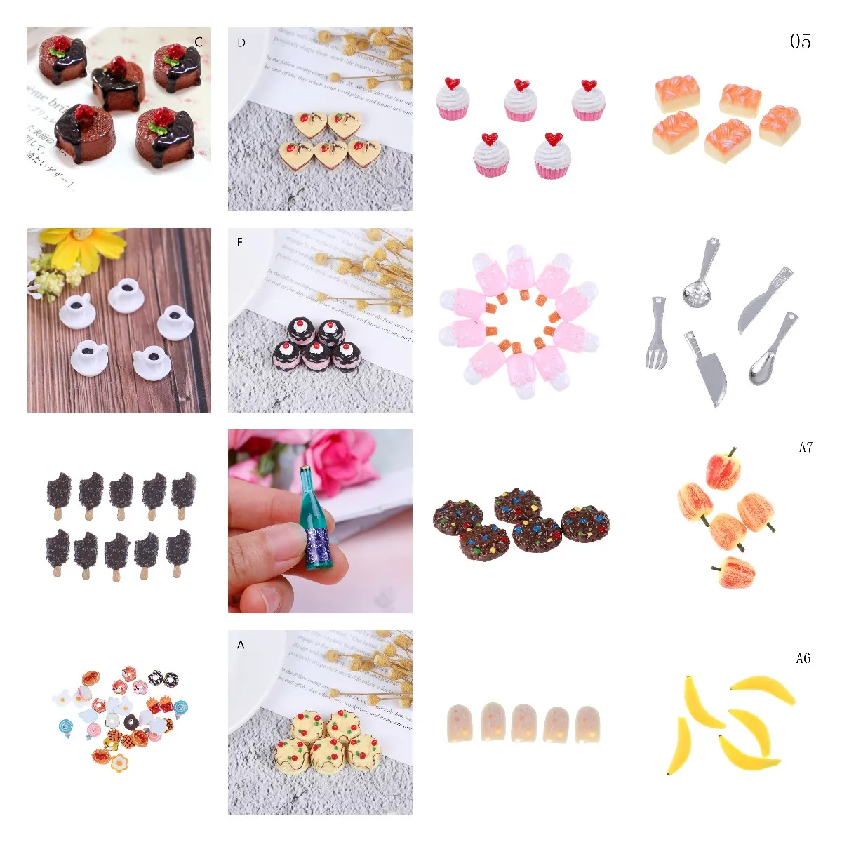 

A Small Cake DIY Mini Strawberry Napoleon Cake Decor Figurine Cabochon Kitchen Toys Dollhouse Accessories