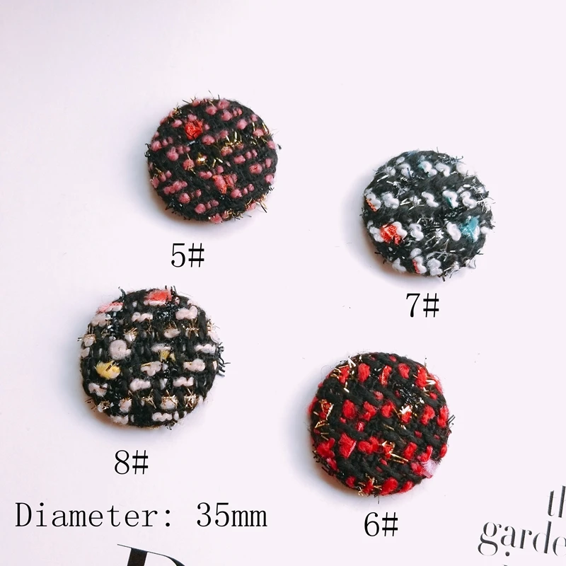 Плетка в клетку плетеная круглая ткань пуговица с плоским основанием самодельные серьги ручной работы